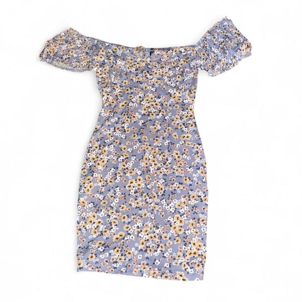 blue multicolor windsor dress